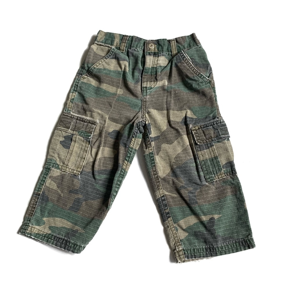 Faded Glory green camouflage pants 24mo
